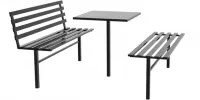 Скамейки и столик на кладбище (комплект 3 предмета)